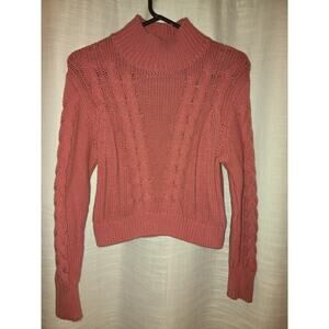 Aeropostale Women's Sweater Size Medium Cable Knit Mock-Neck Sweater